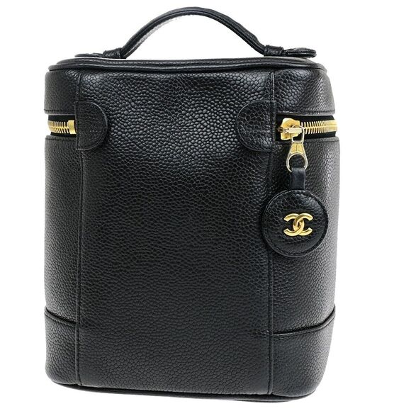 Chanel Cc Logo Vanity Hand Bag Caviar #134328C11B - Picture 3 of 15